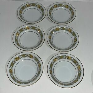 Noritake Autumn Rose Nitto Ware Japan 6 Berry Bowl Dishes Vintage Dinnerware